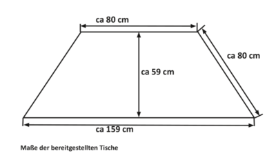 Zeichnung mit Tischmaßen